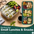 thumbnail image 3 of Bento Box Everusely Green de acero inoxidable de 800 ml con recipiente, 3 of 8