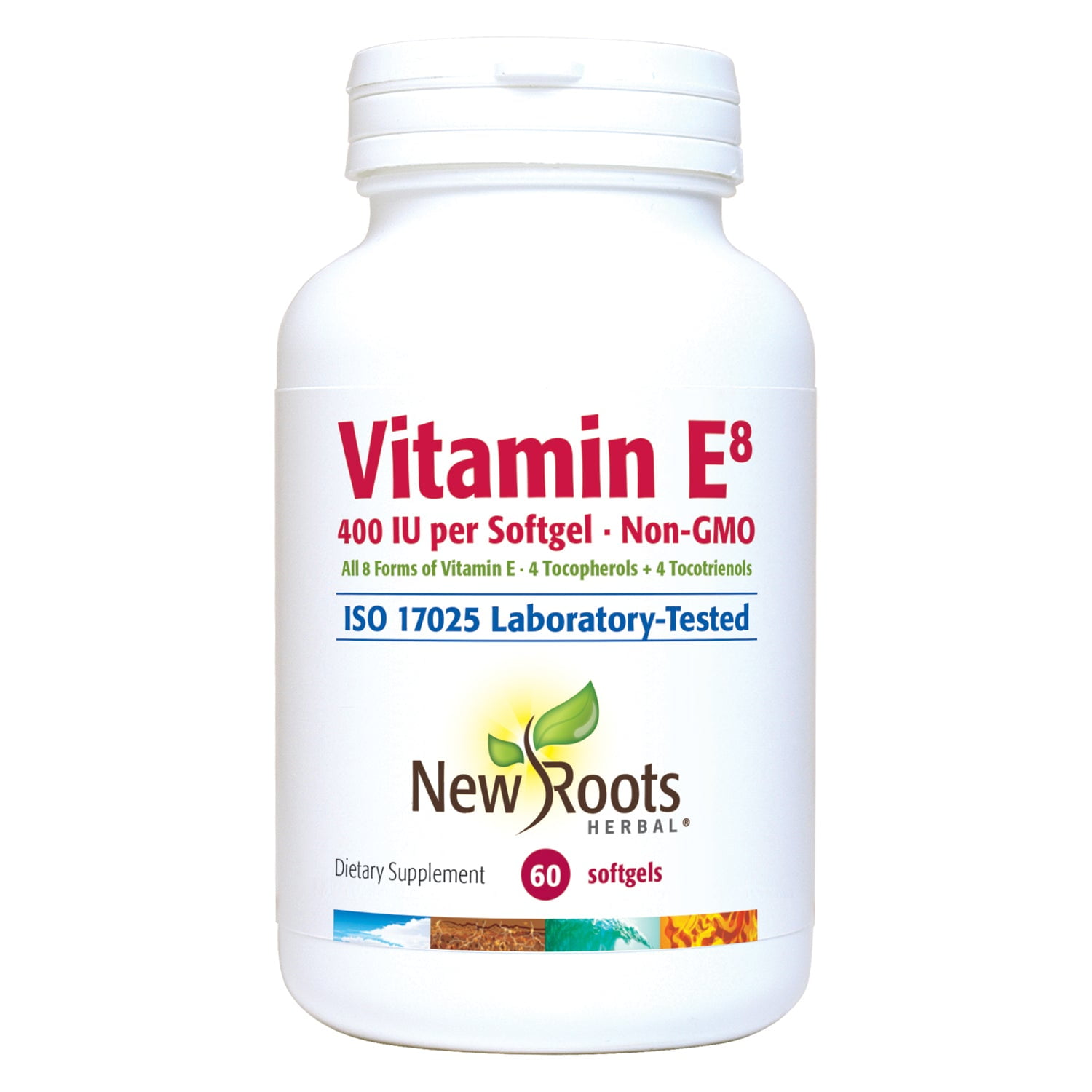 New Roots Herbal Vitamin E8 400 IU (120 Softgels) All Forms of