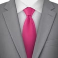 thumbnail image 3 of Jacob Alexander Men's Extra Long Solid Color Tie - Fuchsia, 3 of 8