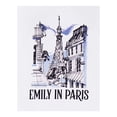 thumbnail image 3 of Emily In Paris T-Shirt à Manches Courtes pour Femmes, Paysage Urbain Esquissé, 3 of 3