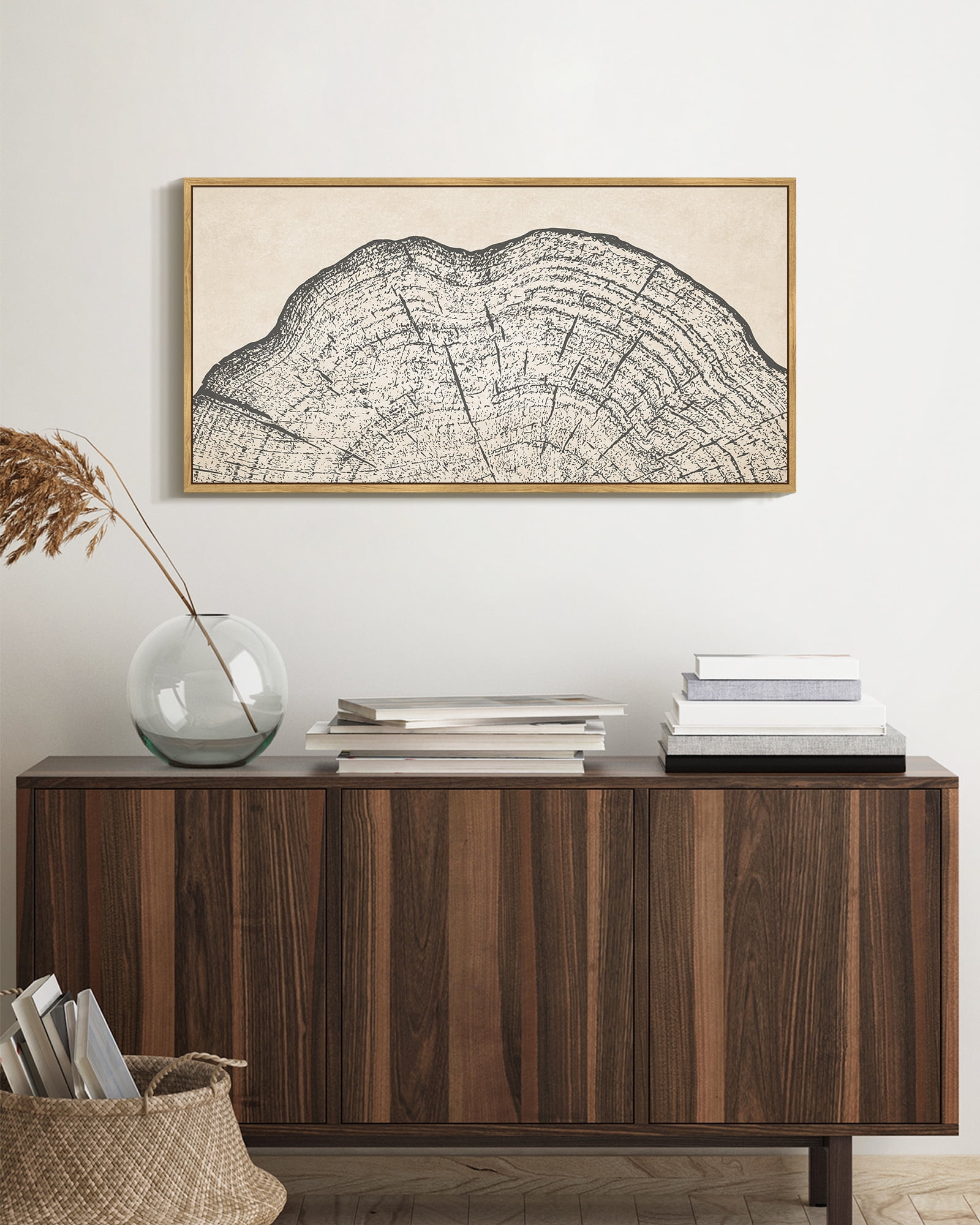 SHENIFY Farmhouse Vintage Wall Art Set Gray Wood Tree Ring Spirals Nature Abstract Drawings Rustic Modern Art Decor for Farmhouse Office Hanging Decoration 8x16in Natural Framed
