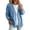 Sky Blue, variant on Womens Classic Button Front Breathable Stretch Denim Jacket Relaxed Fit Lightweight Casual Long Sleeve Cardigan Coat
