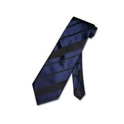 Vesuvio Napoli NeckTie Navy Blue Woven Striped Design Men's Neck Tie