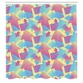 thumbnail image 3 of Ambesonne Modern Shower Curtain, Halftone Direction Pointers, 69"Wx84"L, Pink Sky Blue, 3 of 5