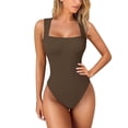 thumbnail image 2 of (clearance Sale)MSJUHEG Jumpsuits for Women Shapewear Tummy Control Shapewear Power Tanktop Bodyshaper New Ribbed Jumpsuit Shaping High Elastic Butt Slim Fit Jumpsuit Shapewear Bodysuit Coffee M, 2 of 6