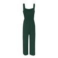 thumbnail image 5 of Baqcunre Women's Jumpsuit, Women's Petite Regular Tall Casual Loose Overalls Jumpsuits Sleeveless Wide Leg Pants Rompers Green S, 5 of 5