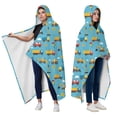 thumbnail image 2 of Wearable Blanket,Cartoon Construction Vehicles Helicopters Hooded Wearable Flannel Blanket for Adults & Teens with Buckle,Winter Poncho Shawl Wrap Cape,50"x60", 2 of 5