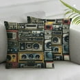 thumbnail image 3 of PRATYUS Throw Pillow Covers for Couch Radio Boombox Wall Decorative Square Bed Or Sofa Pillows Case Vintage Retrol Oldschool The 80S Antique Cushion Covers White, 3 of 7