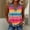 Hot Pink, variant on Oversized Tshirts for Women Tank Tops For Women Casual V Neck Pleated Shirts Printed Sleeveless Tops Satin Clothes Blue Summer Tops for Women