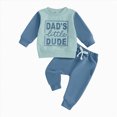 thumbnail image 3 of HCNTES Baby Boy Winter Clothes Toddler Kids Baby Boy Fall Outfits 6 12 18 24 Months 2T 3T Casual Letter DAD'S little DUDE Printed Boy Long Sleeved Hoodie Pants Two Piece Winter Clothes Sets, 3 of 4