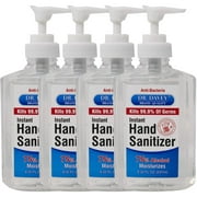 Dr. Davey Hand Sanitizer Gel, 75% Ethyl Alcohol, 4 Pack of 8oz (237ml) Pump Bottles