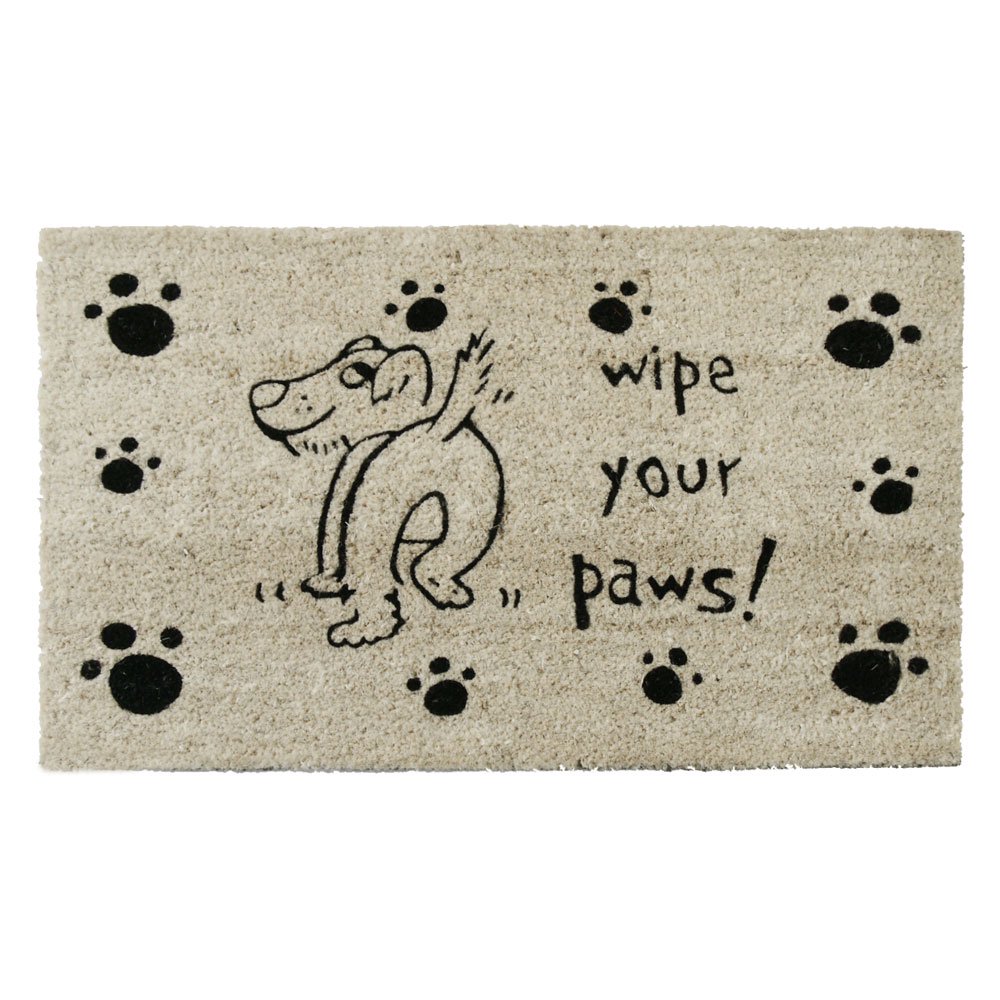 RubberCal "Wipe Your Paws" Dog Doormat, 18 by 30Inch