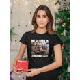 thumbnail image 2 of Retro Frogtown Record Store Christmas Graphic Women's T-shirt, 2 of 3