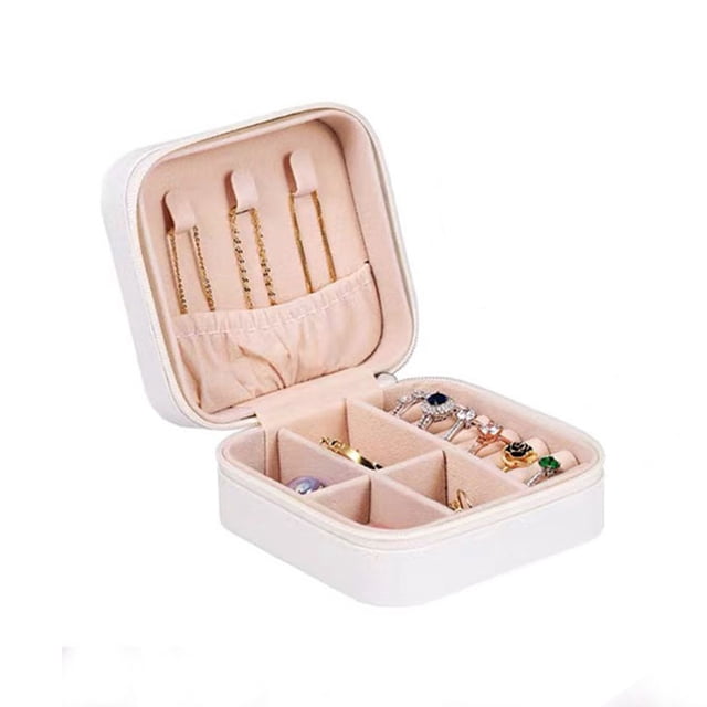 Jewelry Box Jewelries Storage Case PU Leather Organizer for Necklace Earring Rings Bracelet Ear Studs