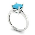 thumbnail image 2 of 1.5 ct Asscher Cut Simulated Turquoise Solitaire Engagement Ring for Women in 18K White Gold, 2 of 5