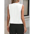 thumbnail image 4 of Wlynlyn Vest Tops for Women V-Neck Sleeveless Button down Summer Vest Solid Color Business Casual Fitted Waistcoat(White,X-Large), 4 of 5