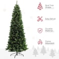 thumbnail image 3 of HOMCOM 7.5' Skinny Artificial Christmas Tree with Auto Open, Pine Needles, 3 of 9