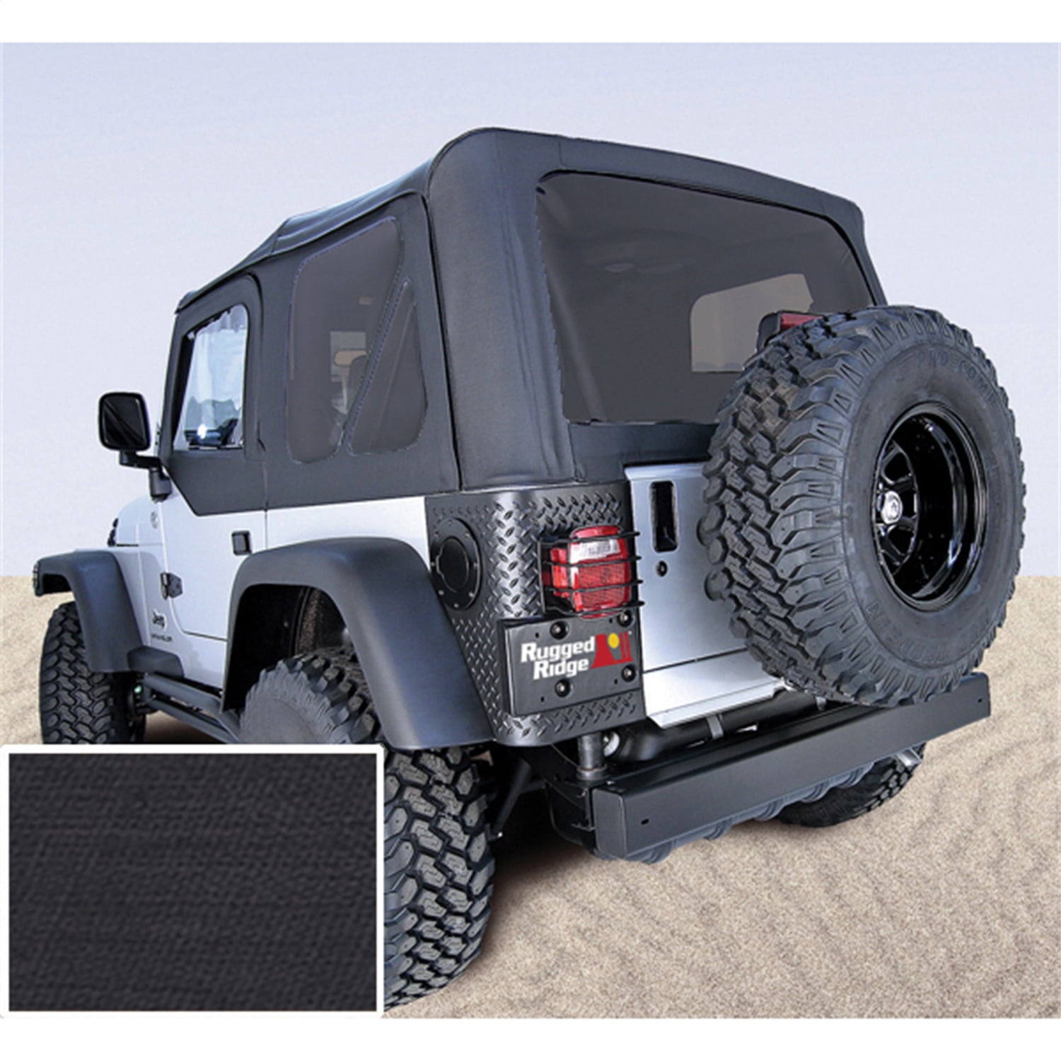 Rugged Ridge  Soft Top, No Door Skins, Black, Tinted Windows; 03-06 Jeep  Wrangler TJ 