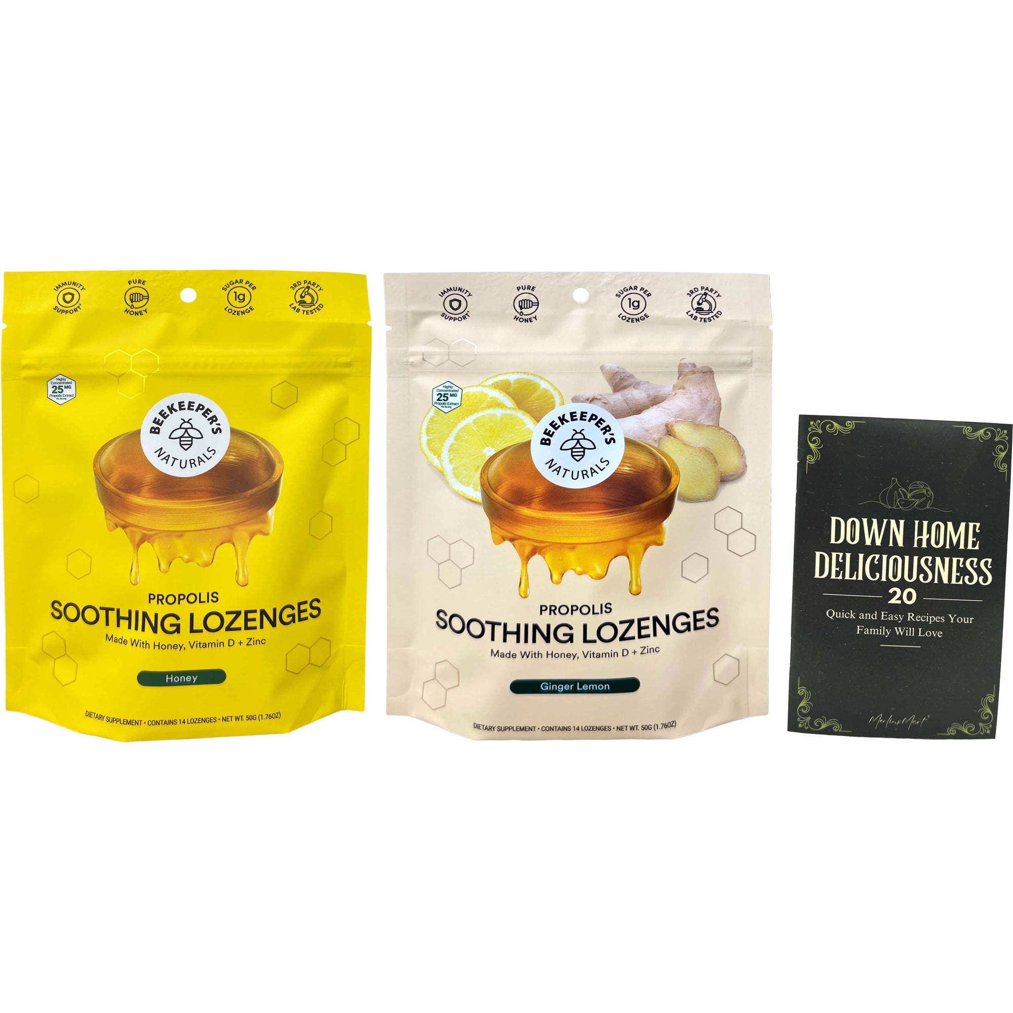 Beekeeper's Naturals Propolis Lozenges Variety Pack 1.76 oz with MerlinsMart Zine