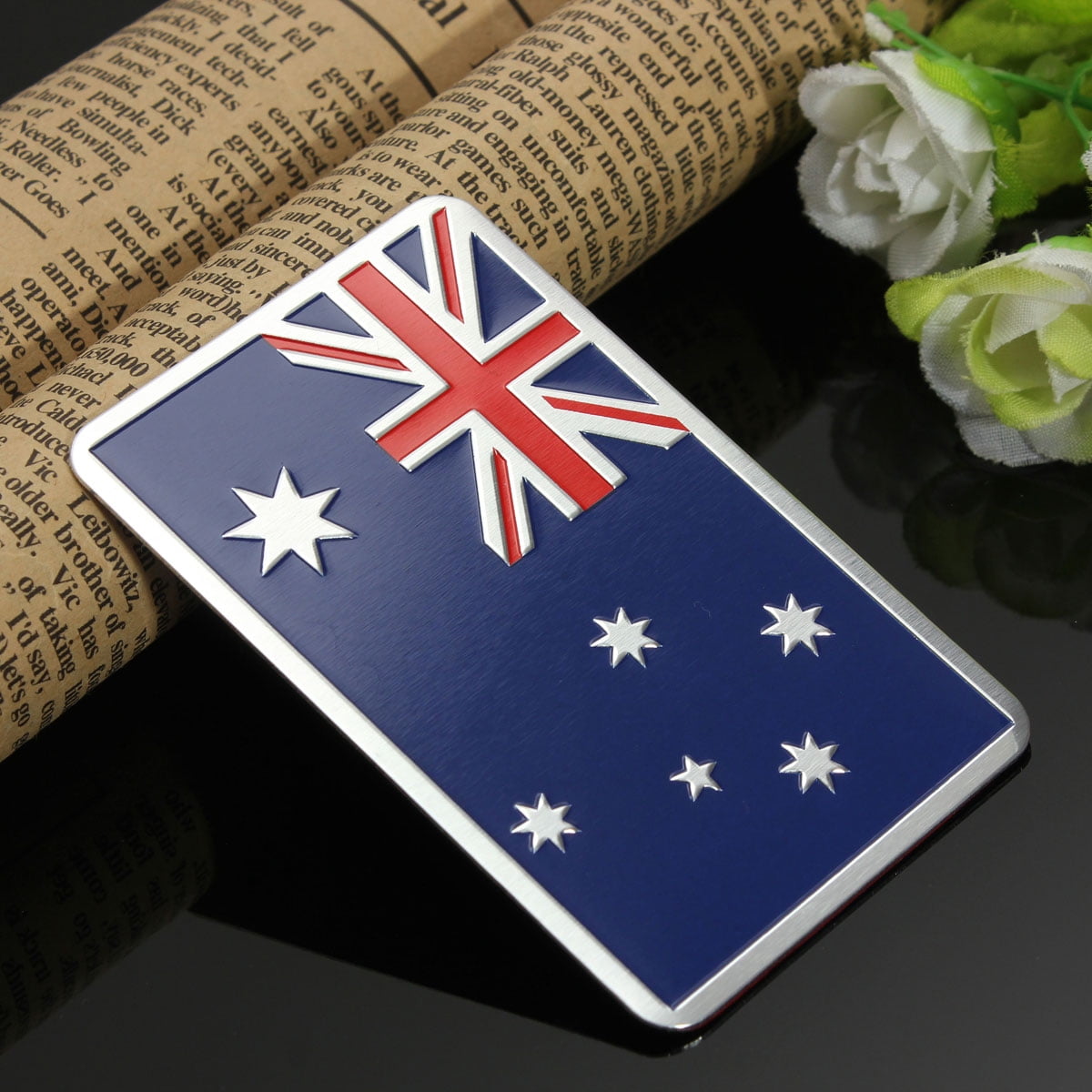 3D Auto Alloy Metal Australian Flag Racing Sports Emblem Badge Decal