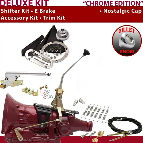 American Shifter AOD Shifter Kit Chrome 10 in. E Brake Cable Clamp Clevis Trim Kit for EEFAC