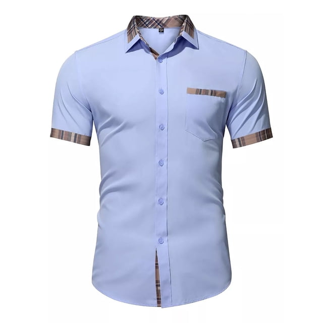 Camisa De Vestir Manga Corta Para Hombre Casual Casey Kevin