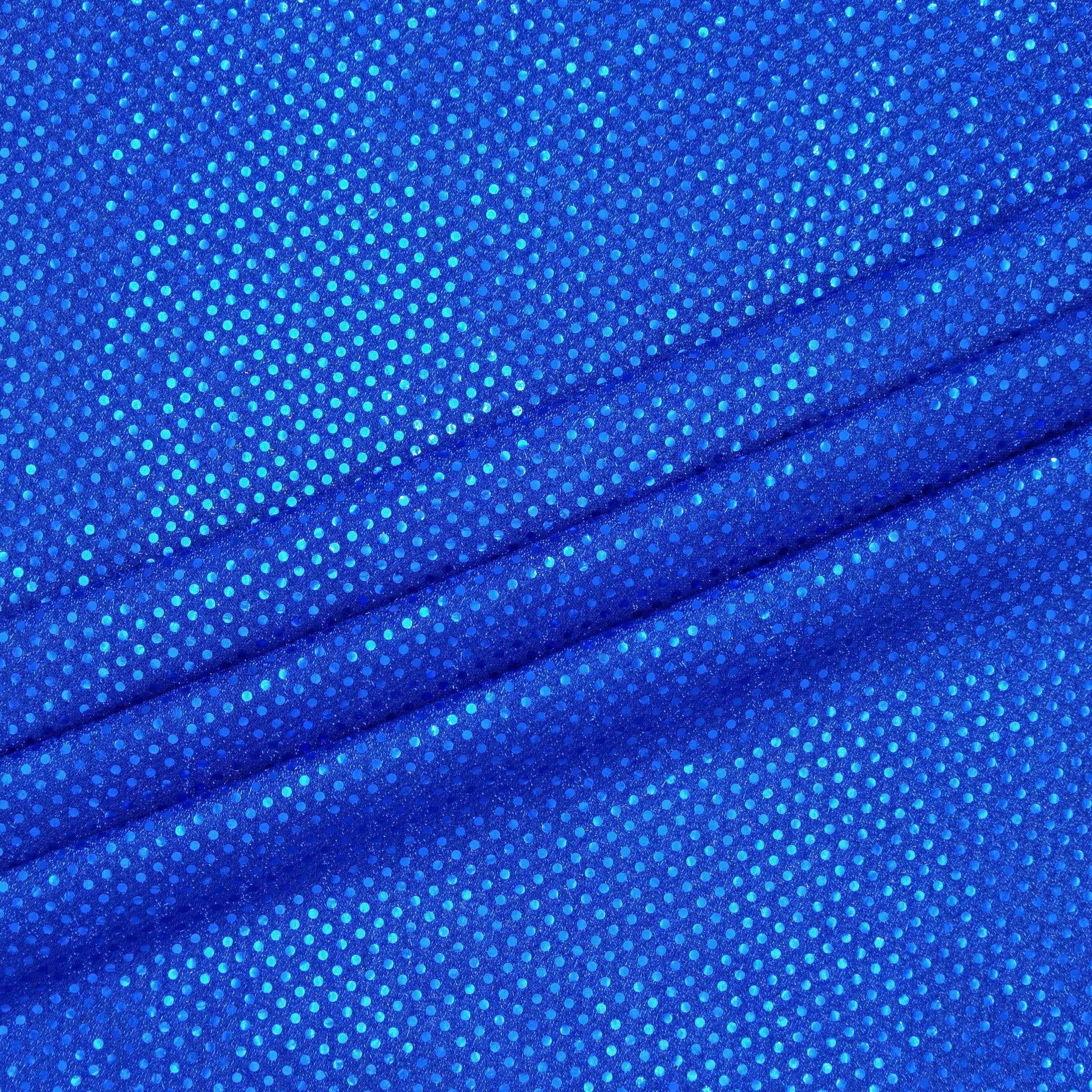 Hello Hobby 38” x 72” 83% Polyester 17% Metallic Small Dot Sequin 2 Yard Precut Fabric, Cobalt, 38" Wide for Sewing & Crafting