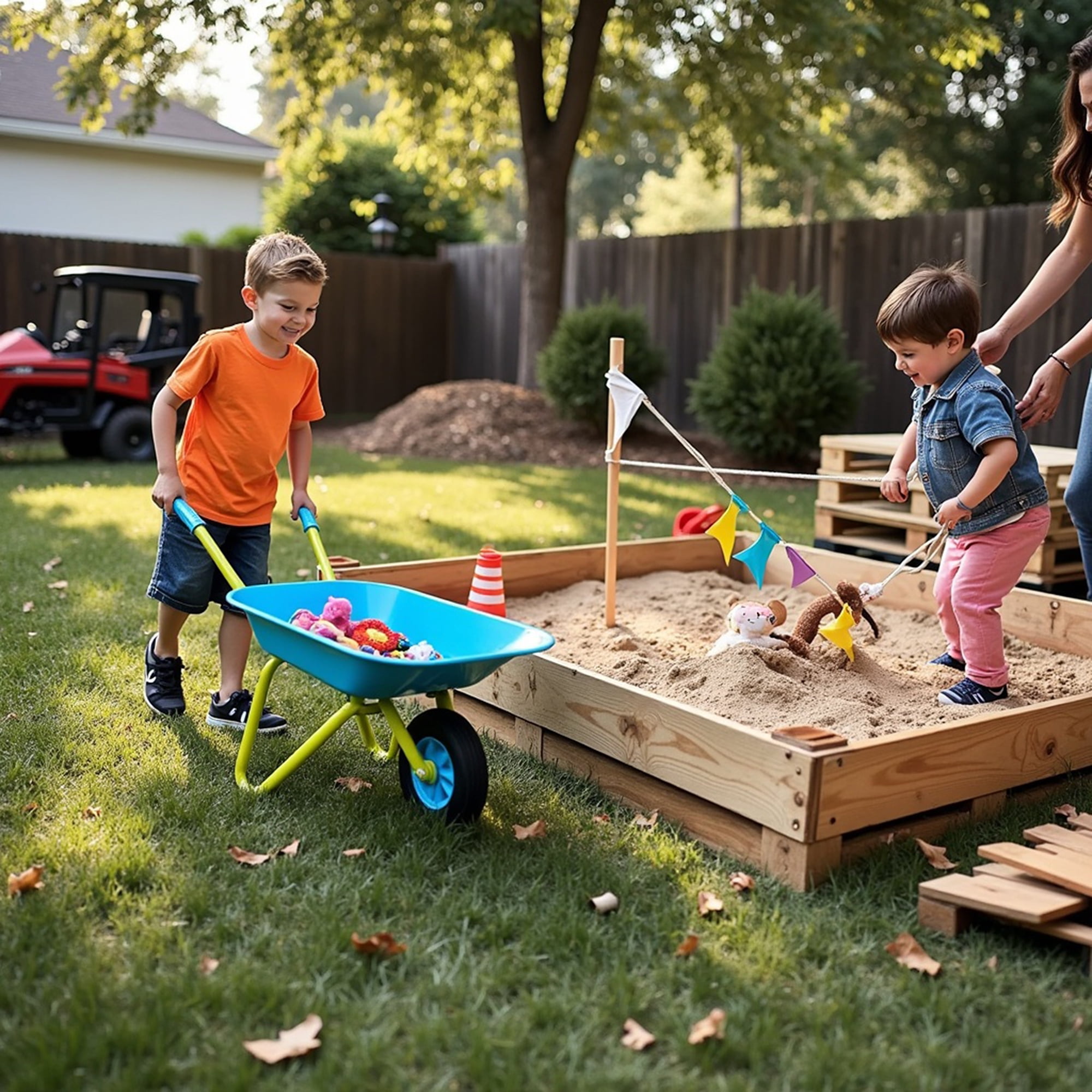 G & F Products Kids Wheelbarrow 10041 JustForKids, Garden Fun, 3+ Years Old Real Metal