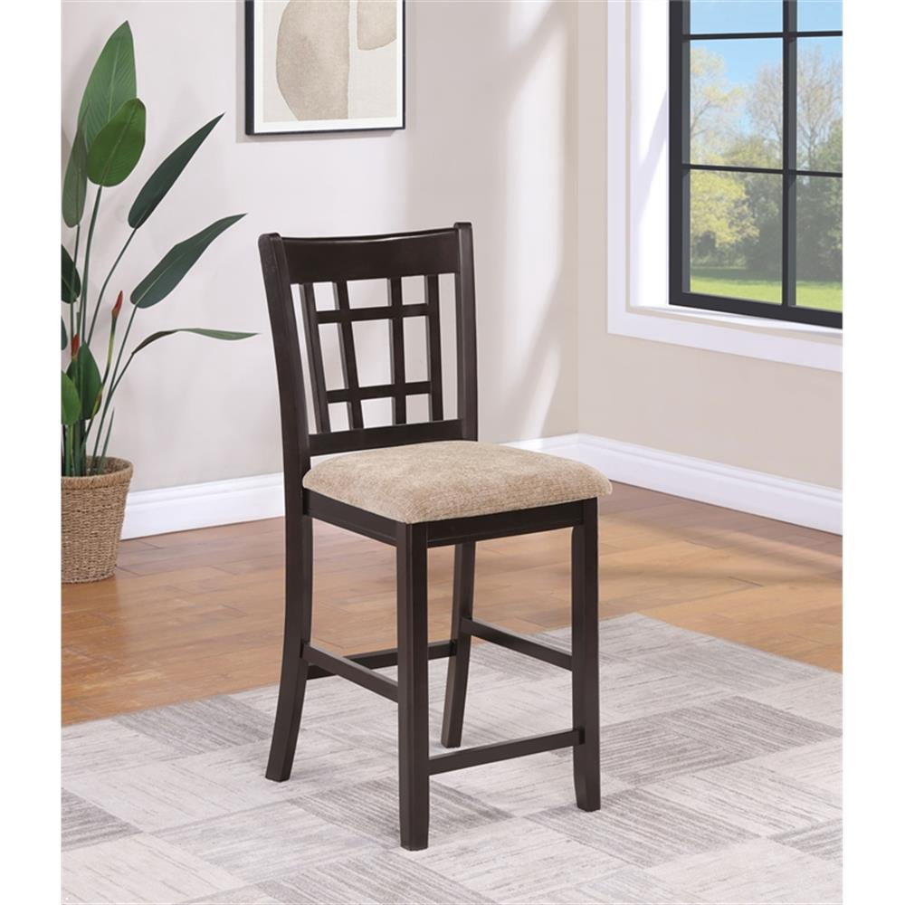Lavon Wood Counter Height Dining Chair Tan and Espresso (Set of 2)