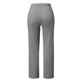 thumbnail image 4 of EDFBUYKRS Female Women Pants Casual Womens Pants Petite Pull On Solid Straight Pants Waist and Long Women Casual Elastic Drawstring Pants M, 4 of 5