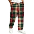 thumbnail image 2 of HAJWOH Mens Sweatpants Baggy Wide Leg Plaid Checkered Jogger Pants Men for Daily wear, 2 of 3