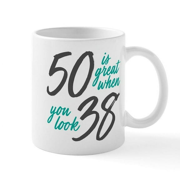 CafePress - 50 Is Great - 11 oz Ceramic Mug - Novelty Coffee Tea Cup