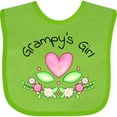 thumbnail image 3 of Inktastic Grampy's Girl Heart Flowers Girls Baby Bib, 3 of 4