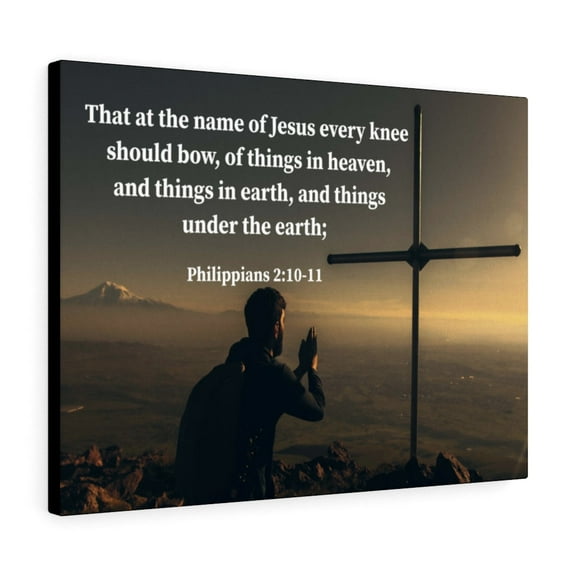 Scripture Walls Every Knee Shall Bow Philippians 2:10-11 Bible Verse Canvas Christian Wall Art Ready to Hang Unframed