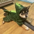 thumbnail image 4 of Dinosaur Hoodie For Cat Dogs Clothes Small Pet Costume Halloween Dinosaur_Co-stume Dog Clothing Puppy Outfits Funny Apperal,Green L, 4 of 6