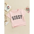 thumbnail image 3 of Qmyliery Kids Tops Short-sleeved Round Neck Letter Printing Shirt Tops Casual, 3 of 9