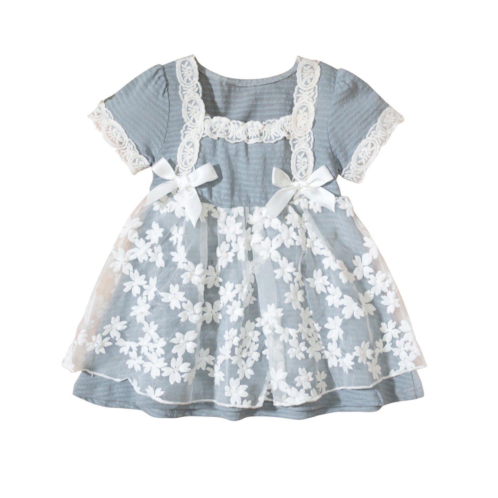 TAIAOJING Toddler Girl Dress Kids Summer Tulle Ruched Patchwork Lace ...