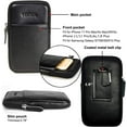 thumbnail image 4 of VIIGER Vertical Leather Cell Phone Pouch iPhone 11 Pro Max Belt Case Smartphone Belt Loop Pouch Bag Phone Belt, 4 of 5