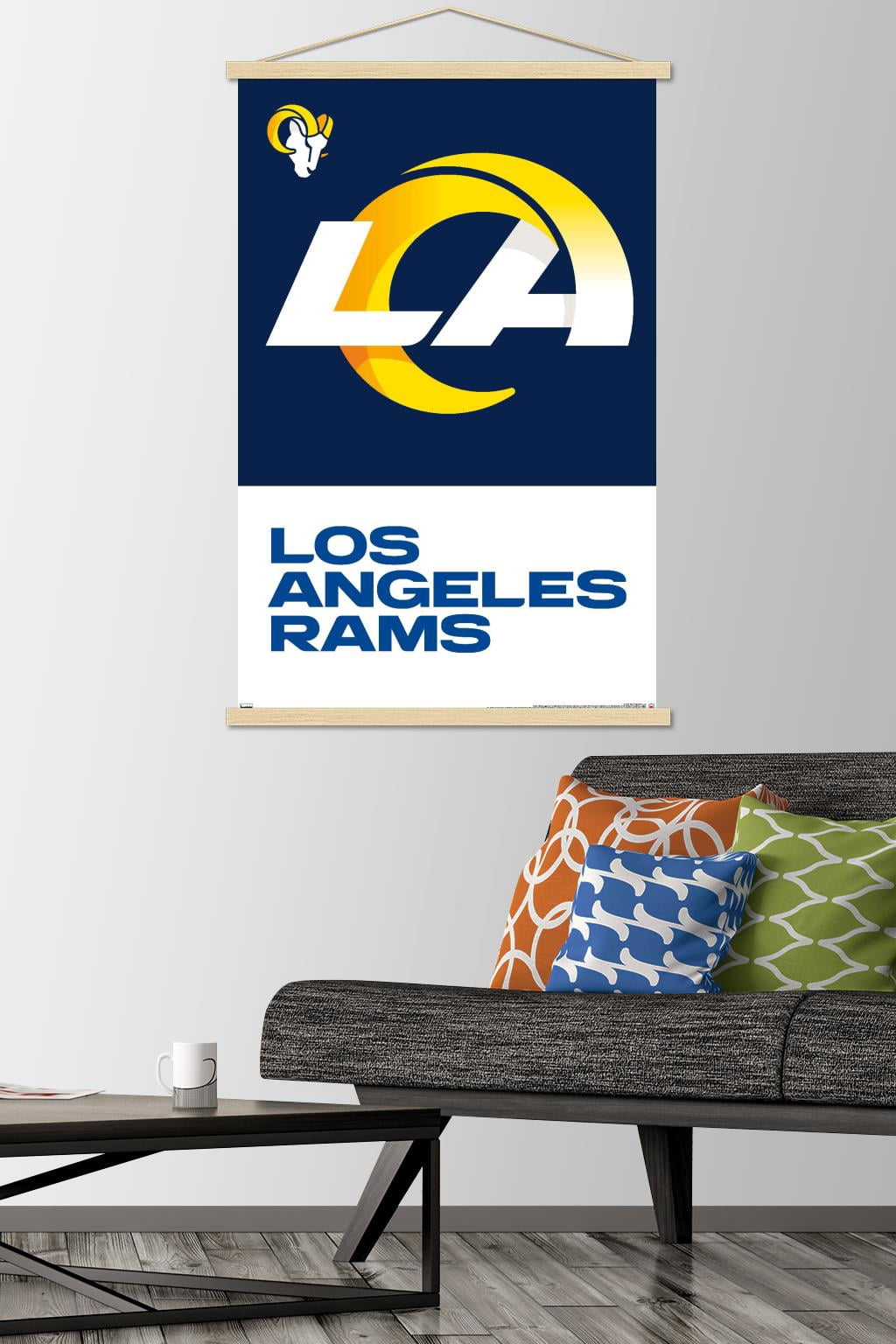 NFL Los Angeles Rams - Logo 20 Wall Poster with Wooden Magnetic Frame, 22.375" x 34"