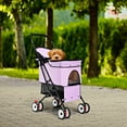 thumbnail image 3 of Costway Poussette Pliable pour Chat Chien Animaux de Compagnie Sans Installation Panier Grande Capacité Rose, 3 of 10