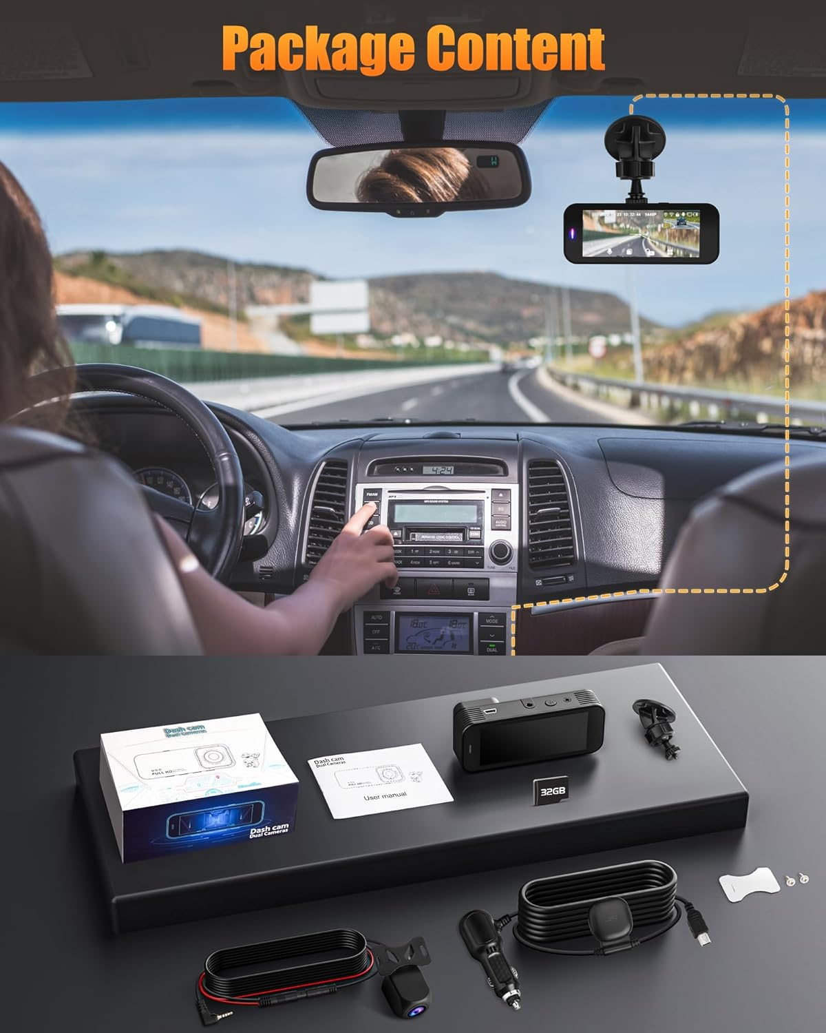 Gazsocy 8K Dual Dash Cam with Front & Rear Recording photo 4
