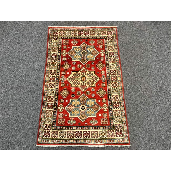 3 X 5 Fine Kazak handmade Wool Rug # 13874