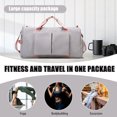 thumbnail image 4 of LACKUST Travel Duffel Tote, Gym Tote, Carry On Overnight, Trolley Sleeve, Wet Pocket, For Women,Gray, 4 of 9