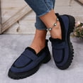 thumbnail image 6 of Tao Tao Women's Fashion Thick Sole Suede Orthopedic Loafers Non-Slip Platform Arch Support Lightweight Walking Shoes Blue 42, 6 of 9