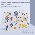 thumbnail image 3 of Yayeee Toggle Light Switch Wall Plate 3-Gang 6.37"x4.48" Decorative Outlet Cover, Tropical Rhythm, 3 of 7