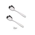 thumbnail image 1 of BAOPAI Premium 410 Stainless Steel Flat Bottom Spoon Set of 2 with Ergonomic Handle and Mirror Finish for Easy Cleaning Suitable for Serving Desserts Rice Soup and Other Foods, 1 of 2