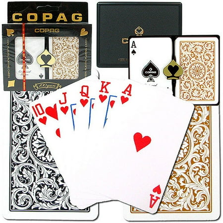 Trademark Poker 2pk Copag 1546 Design Regular index Card Deck, Gold/Black