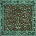 thumbnail image 1 of Ahgly Company Indoor Square Persian Turquoise Blue Traditional Area Rugs, 7' Square, 1 of 4