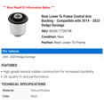thumbnail image 2 of Rear Lower To Frame Control Arm Bushing - Compatible with 2014 - 2023 Dodge Durango 2015 2016 2017 2018 2019 2020 2021 2022, 2 of 2