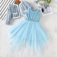 thumbnail image 2 of BLVB Ensembles de Fête 2 Pcs pour Filles Robe en Tulle et Cardigan Ensembles de Vêtements d'Automne Hiver pour Enfants pour 4-8 Ans, 2 of 7